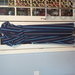 Striped maxi dress with bow